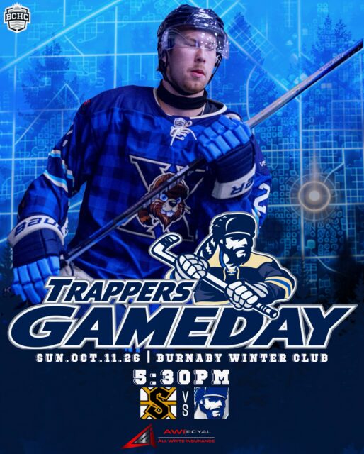 The Trappers are on the road to Burnaby for a Sunday Thanksgiving tilt with the Steelers! 

Frontier Cup points are on the line! 

🏆 Frontier Cup
📍Burnaby Winter Club
📺 @flohockey
🎟️ At the door 
🕕5:30pm

Go Trappers Go! 

#defendthefort #rolltrapps #trapphouse